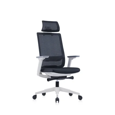RFG Ergonomic Chair Meteor X White HB, black seat, black backrest