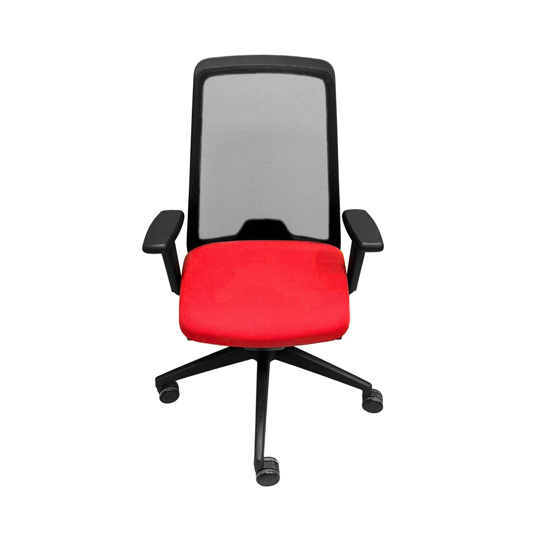 Ergonomic Office Chair Interstuhl Every 142E, fabric and mesh, Synchronous mechanism, polyamide base, red, assembled sample