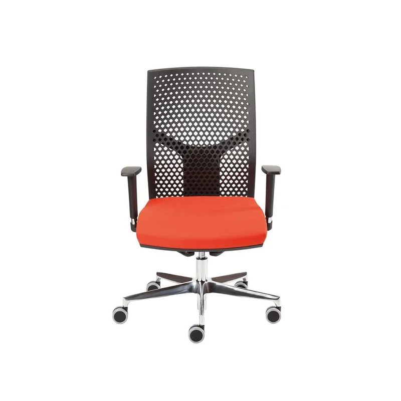 MJ Ergonomic chair Omega Black, red seat, black backrest, assembled sample
