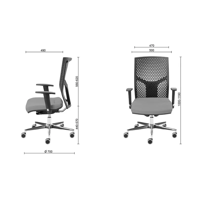 MJ Ergonomic chair Omega Black, red seat, black backrest, assembled sample