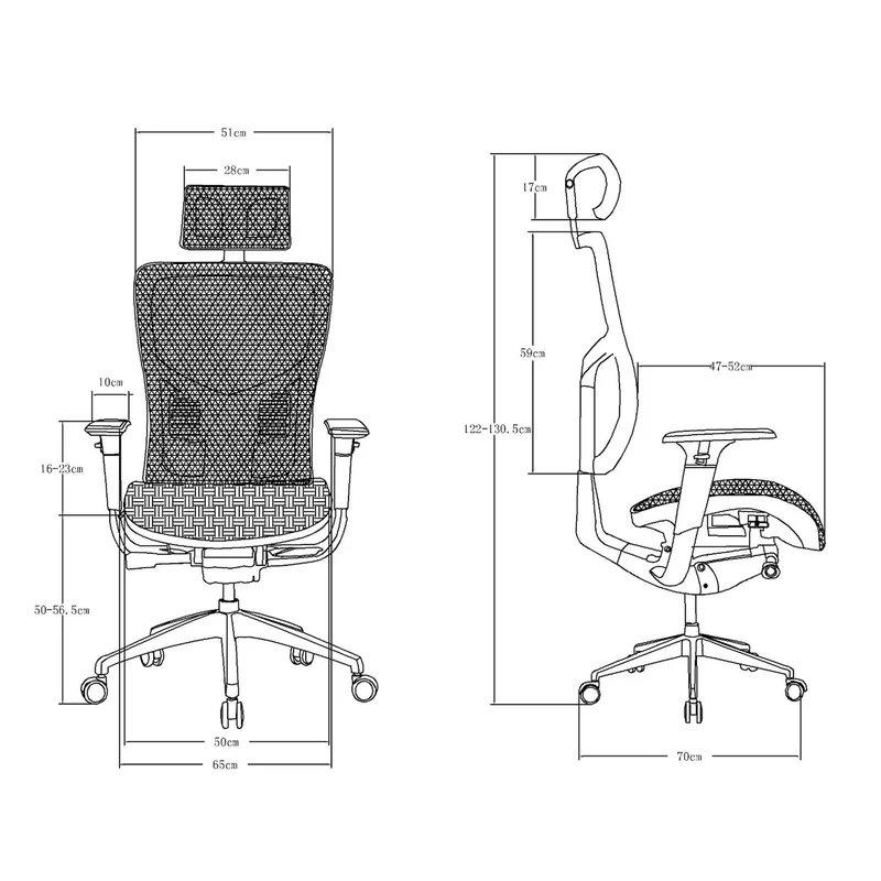 RFG Ergonomic Chair TECH@PRO, black seat, white-black backrest