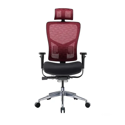 Ергономичен стол RFG TECH@PRO, Multi-function механизъм, до 250 kg, черна седалка, червена облегалка