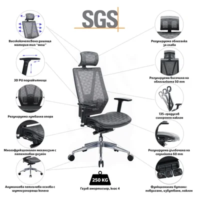 RFG Ergonomic chair TECH@LINE, gray