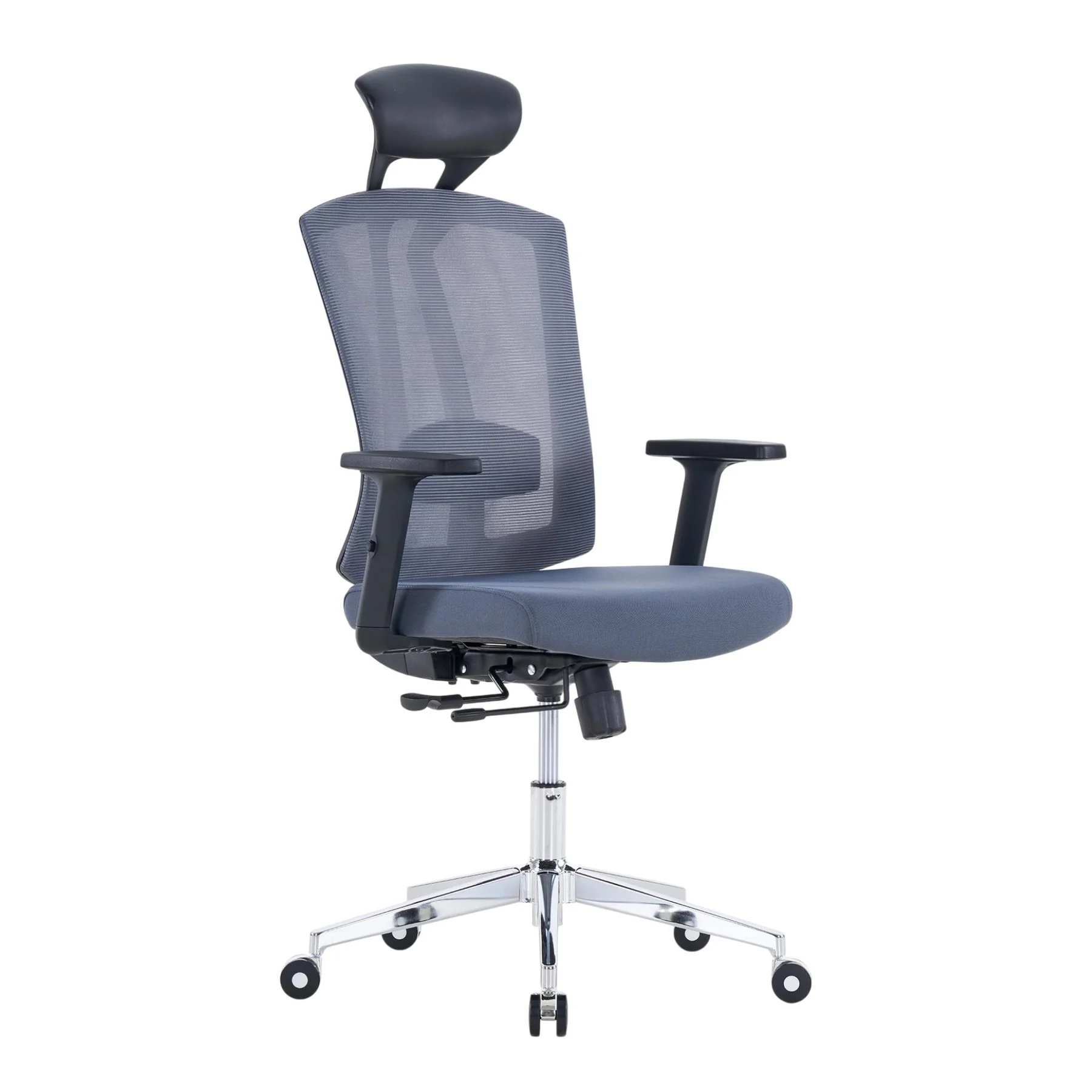 Ergonomic office chair RFG Primo Lux Chrome HB, fabric & mesh, up to 130 kg, grey