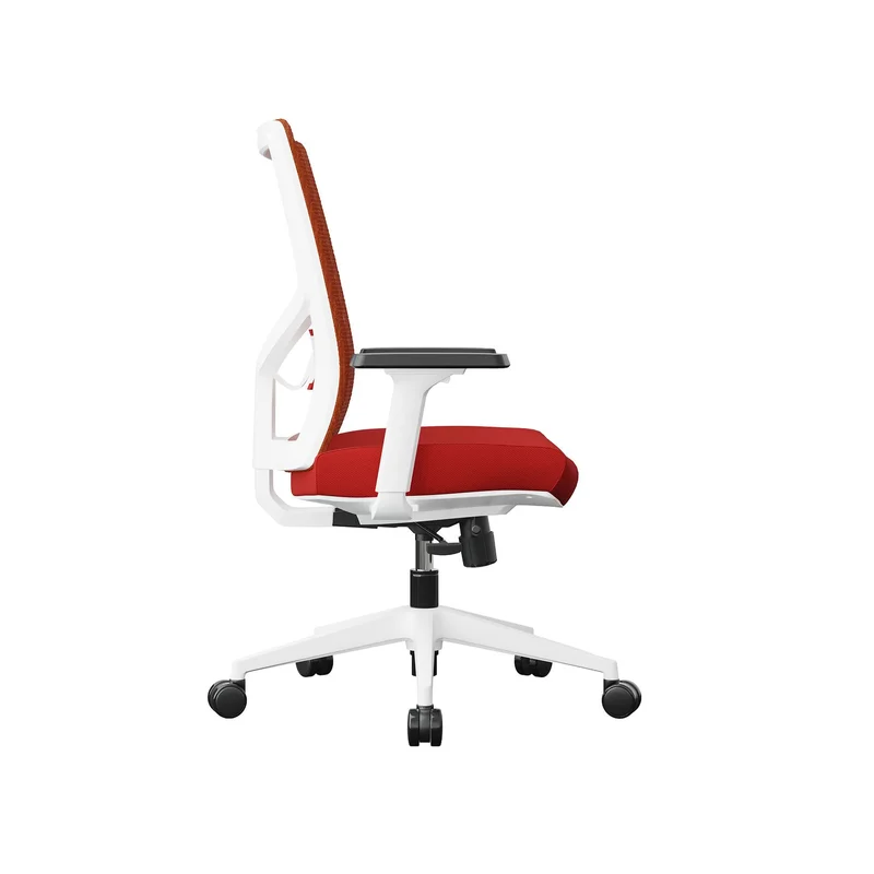 Ергономичен стол RFG Snow W, дамаска и меш, Multi-function механизъм, до 120 kg, тъмночервена седалка, тъмночервена облегалка