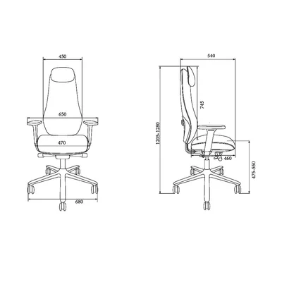 Ергономичен стол RFG Matis HB, екокожа, до 130 kg, черен