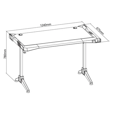 RFG Desk Hero Pro, gaming, 1240 x 675 x 780 mm