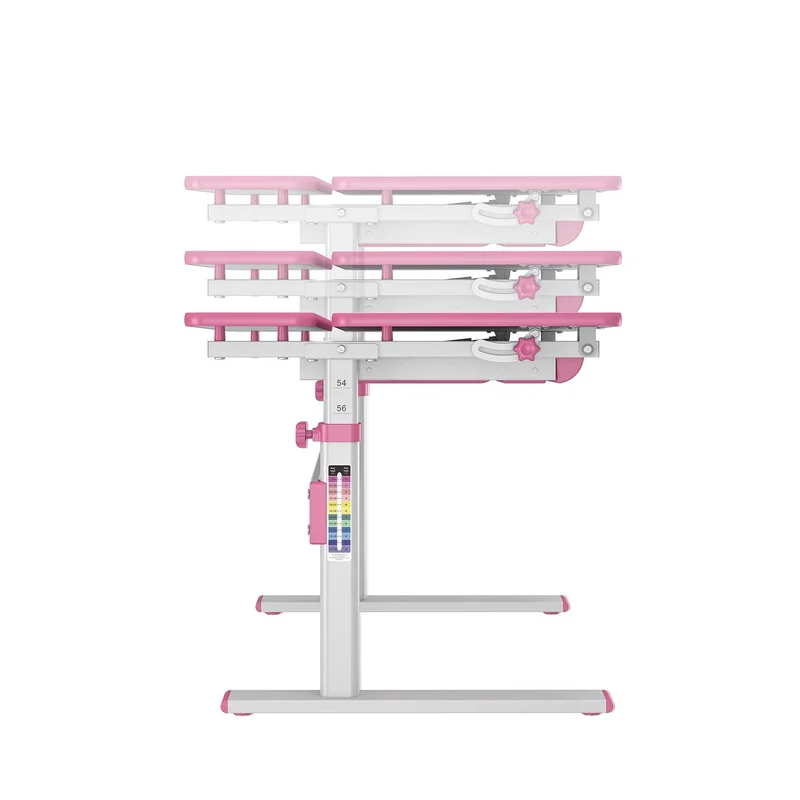 RFG Height-adjustable desk Ergo Kids, children’s, 800 x 660 x 540-760 mm, pink