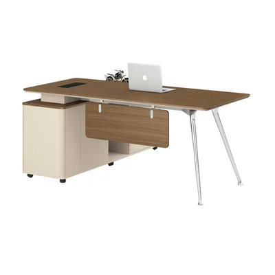 RFG Desk Paris, 1800 x 1600 x 750 mm, walnut and light gray