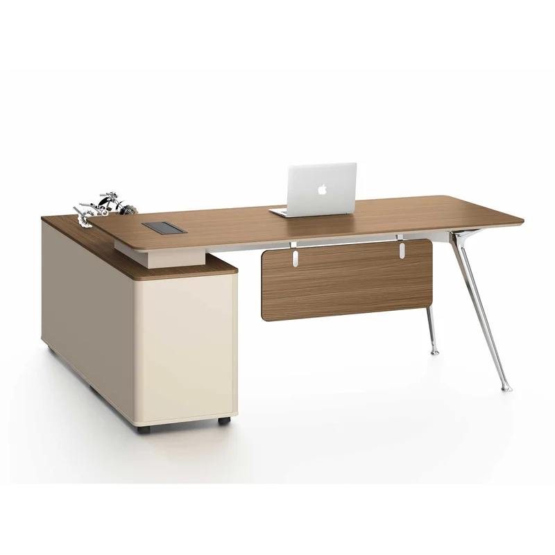 RFG Desk Paris, 1800 x 1600 x 750 mm, walnut and light gray