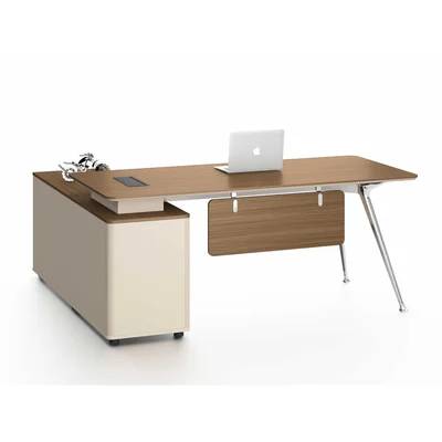 RFG Desk Paris, 1800 x 1600 x 750 mm, walnut and light gray