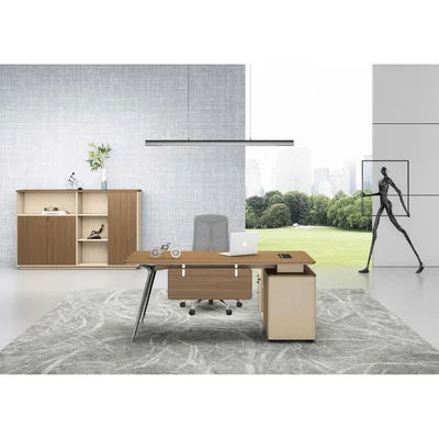 RFG Desk Paris, 1800 x 1600 x 750 mm, walnut and light gray