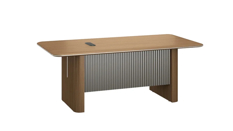 Desk RFG Parma, 1800 x 800 x 760 mm, chipboard 50 mm, walnut and pearl graphite