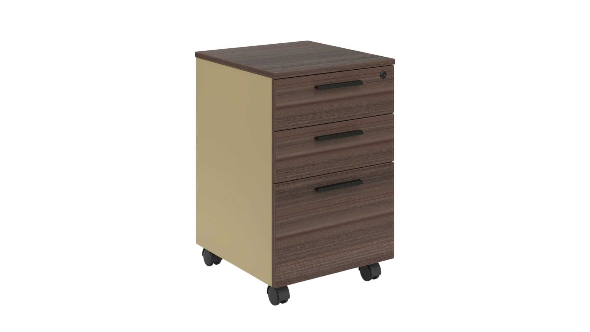 Desk container RFG Lisbon for desk, 400 x 420 x 620 mm, chipboard, dark oak & grey