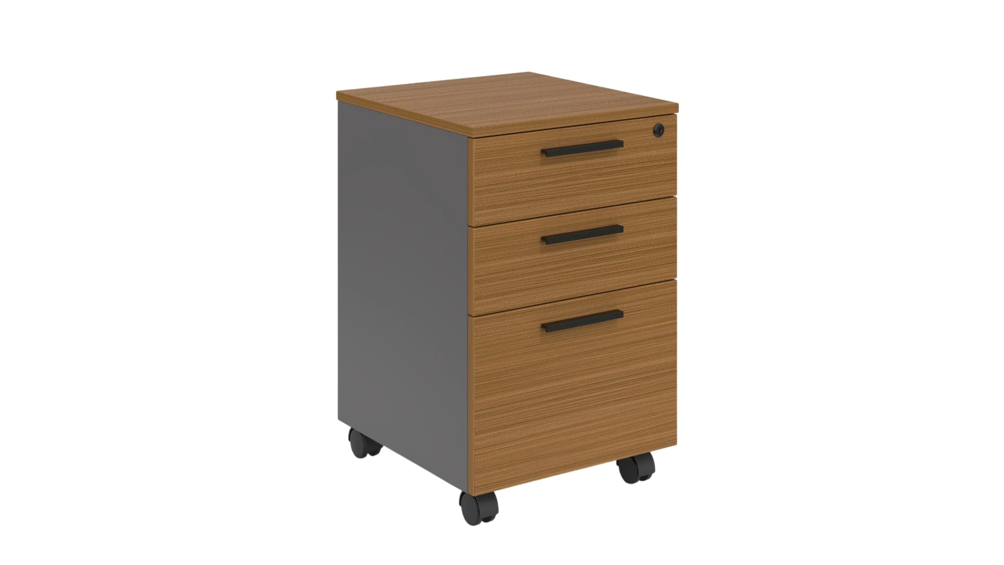 Desk container RFG Parma, 400 x 420 x 620 mm, chipboard, walnut & dark grey
