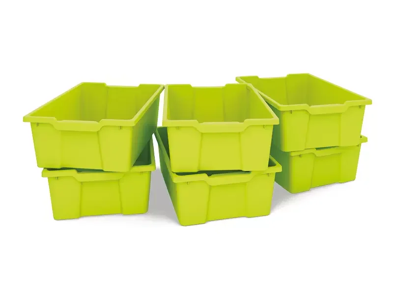 Nowa Szkola Deep tray, green, for science trolley, 6 pcs