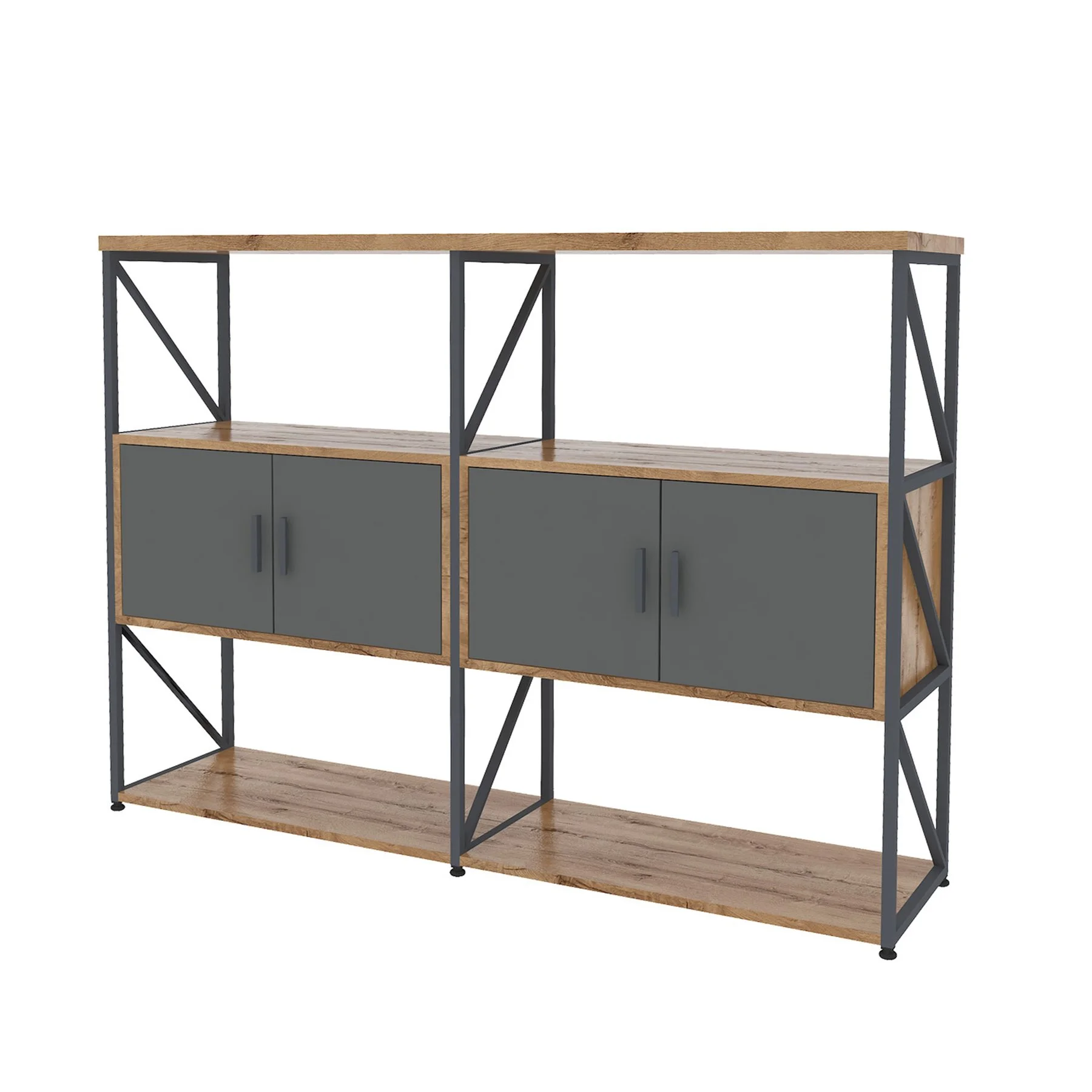 RFG Shelf London, with 3 shelves and 4 doors, 167 x 40 x 118 cm