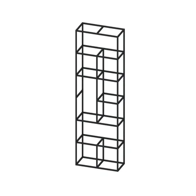 Стелаж RFG Boxi M, метален, 72 х 37 х 212 cm, черен