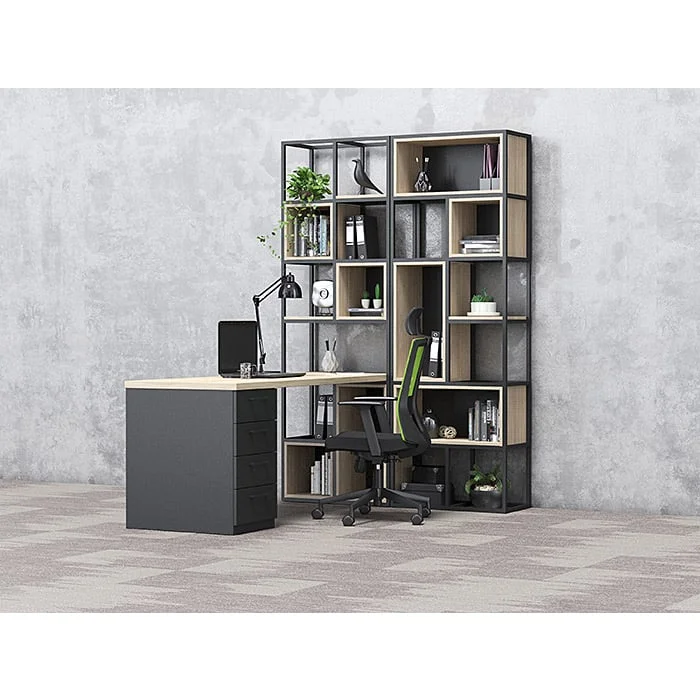 Стелаж RFG Boxi M, метален, 72 х 37 х 212 cm, черен