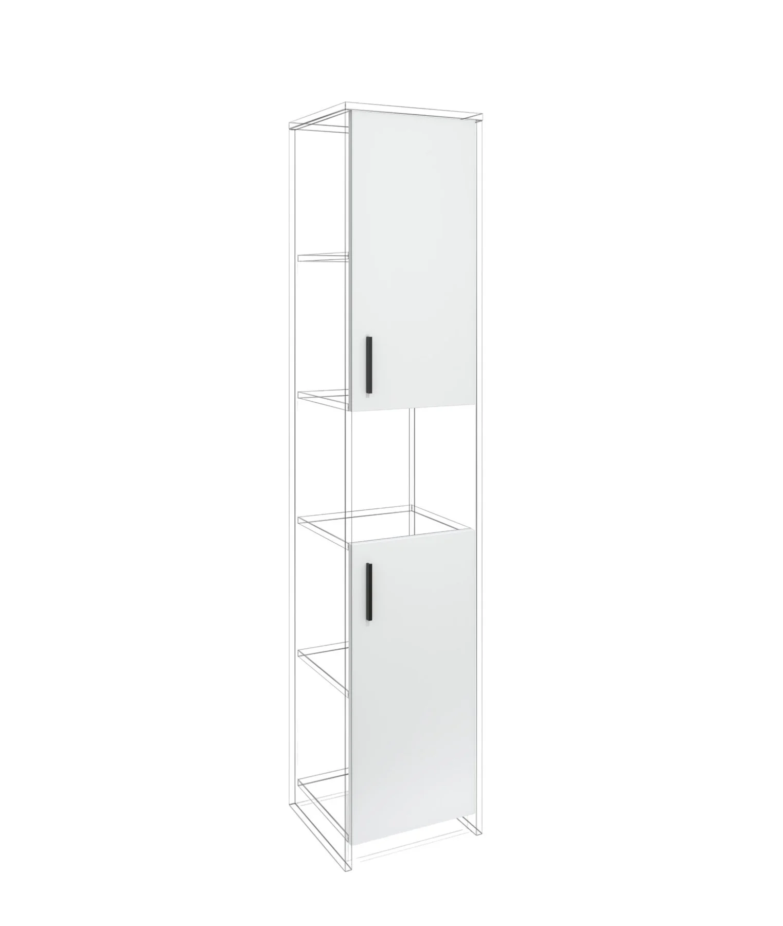 Врата RFG RV3 Monaco S3, 380 х 18 х 760 mm, ПДЧ 18 mm, 2 броя в комплект, бял