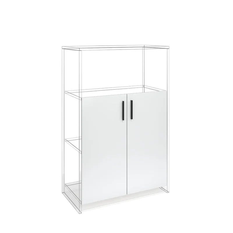 Врата RFG RV3 Monaco S3, 380 х 18 х 760 mm, ПДЧ 18 mm, 2 броя в комплект, бял