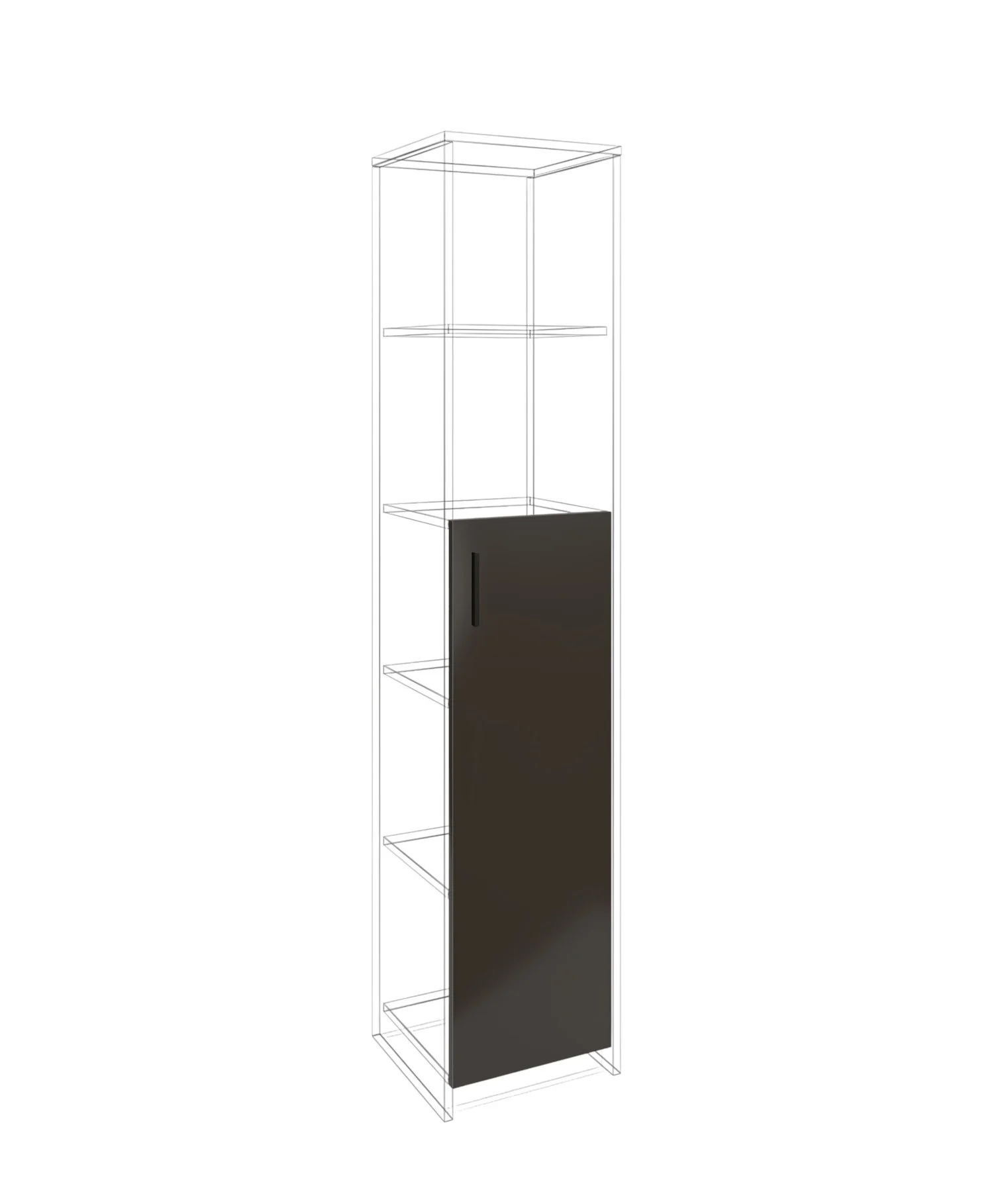Врата RFG RV9 Chicago DB-05, 380 х 18 х 1100 mm, ПДЧ 18 mm, тъмносива