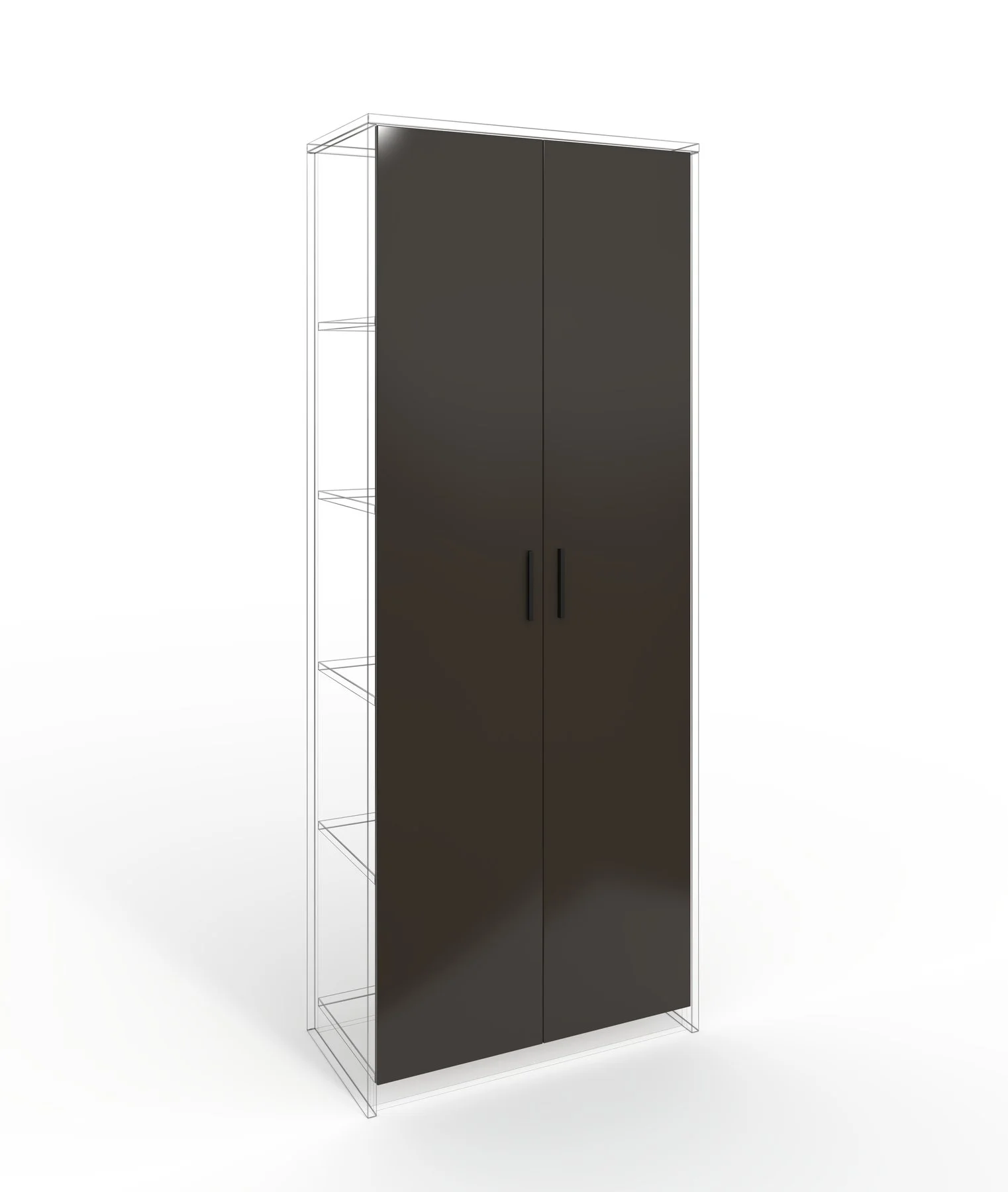 Door RFG RV1 Chicago, 380 х 18 х 1920 mm, chipboard 18 mm, dark grey