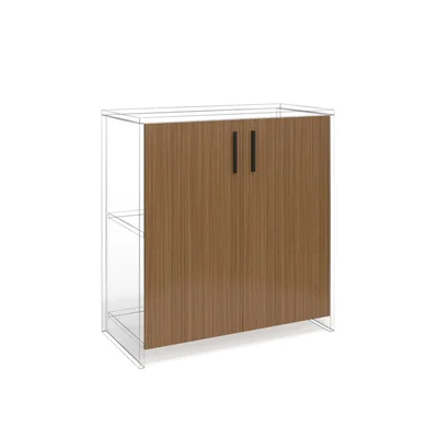 Door RFG RV3 Parma S4, 380 х 18 х 760 mm, chipboard 18 mm, set of 2, walnut