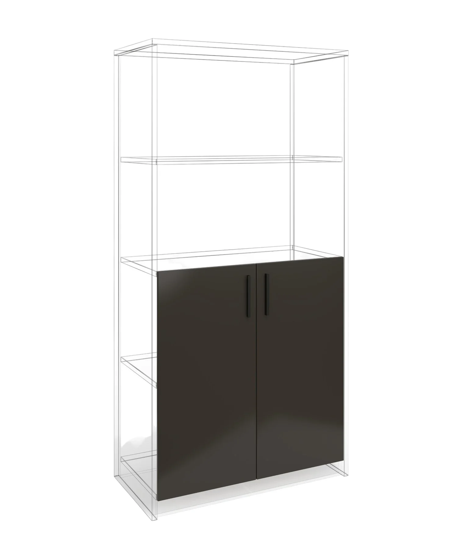 Door RFG RV3 Chicago S5, 380 х 18 х 760 mm, chipboard 18 mm, set of 2, dark grey