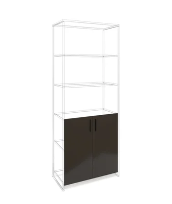 Door RFG RV3 Chicago S5, 380 х 18 х 760 mm, chipboard 18 mm, set of 2, dark grey