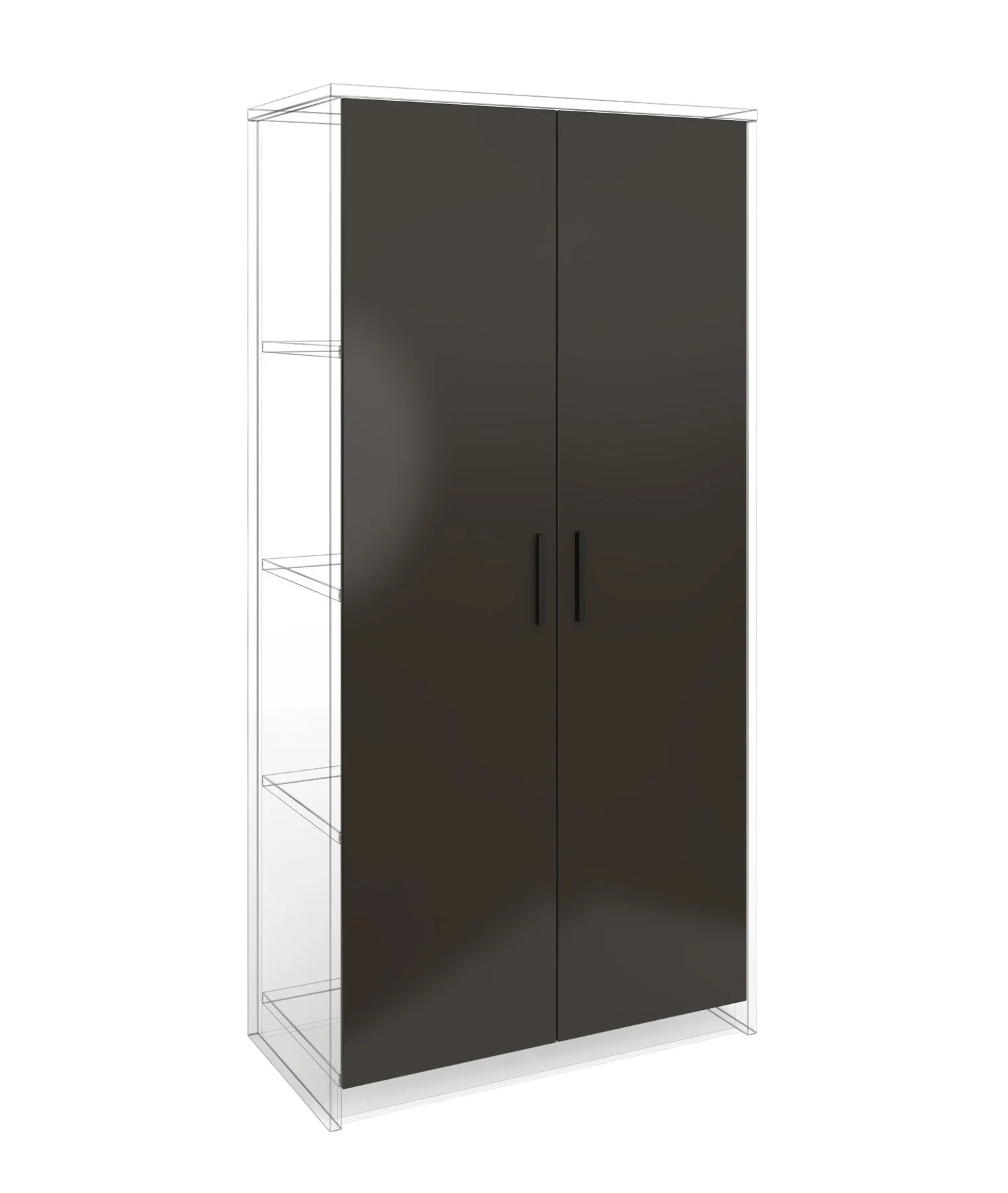 Door RFG RV2 Chicago, 380 х 18 х 1540 mm, chipboard 18 mm, set of 2, dark grey