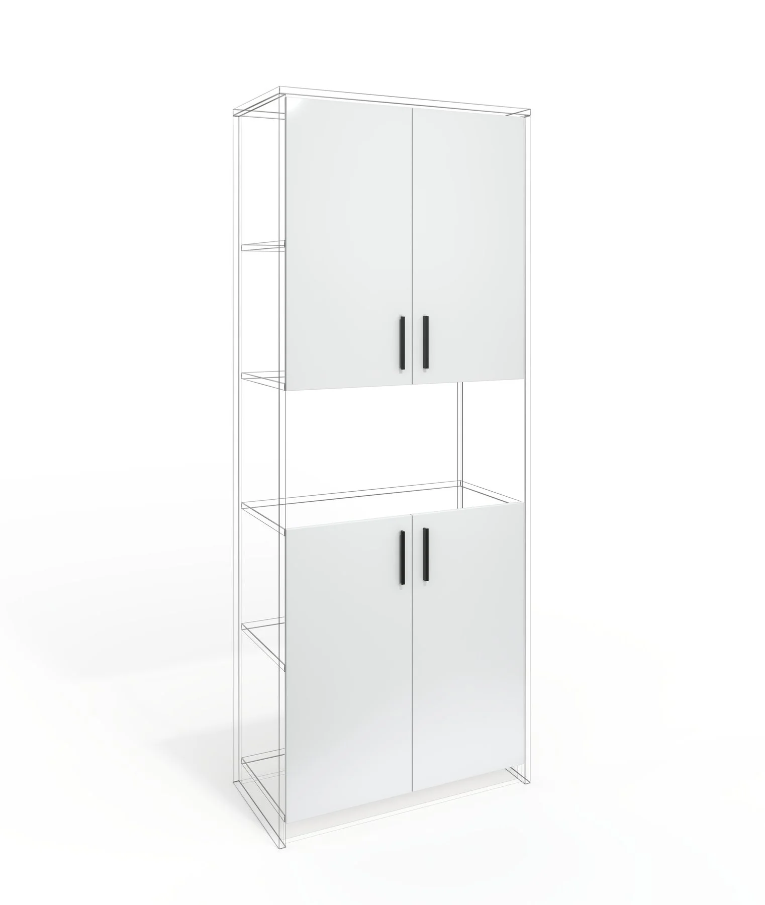 Door RFG RV3 Monaco, 380 х 18 х 760 mm, chipboard 18 mm, set of 4, white