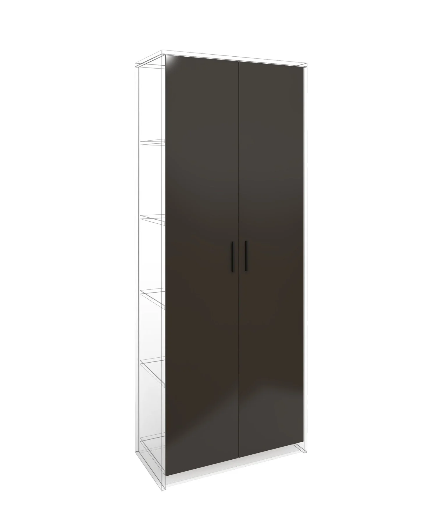 Door RFG RV1 Milano, 380 х 18 х 1920 mm, chipboard 18 mm, set of 2, dark grey
