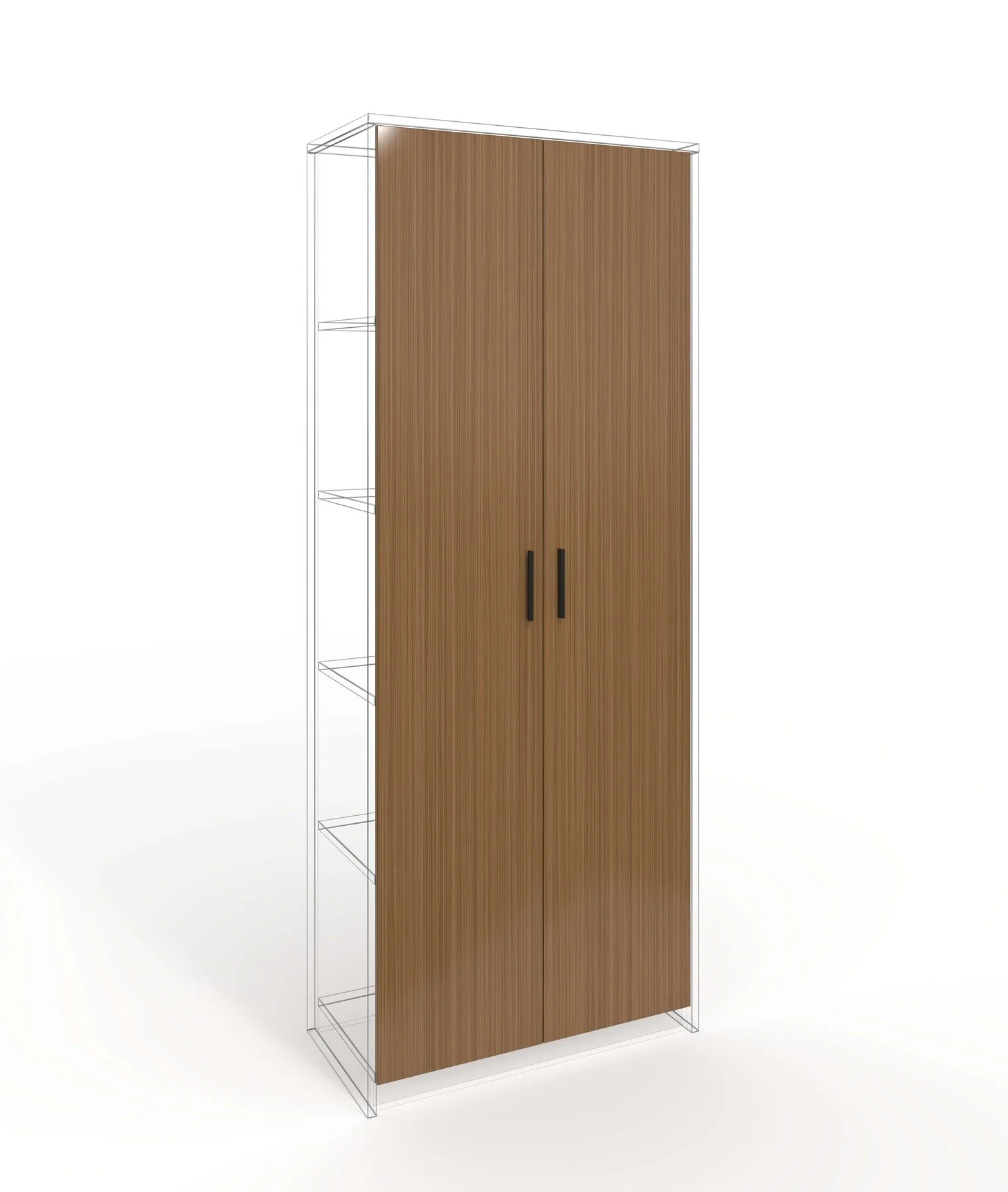 Door RFG RV1 Parma, 380 х 18 х 1920 mm, chipboard 18 mm, set of 2, walnut