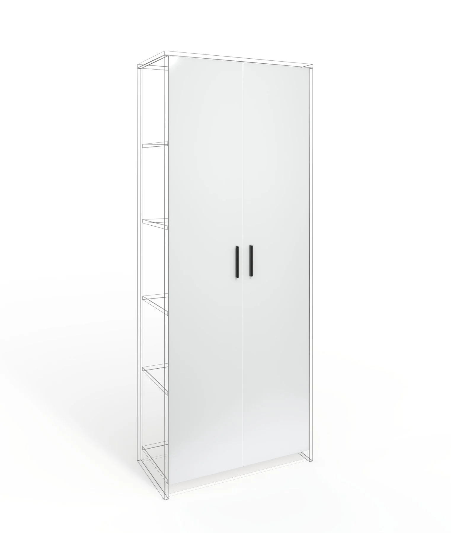 Door RFG RV1 Monaco, 380 х 18 х 1920 mm, chipboard 18 mm, set of 2, white