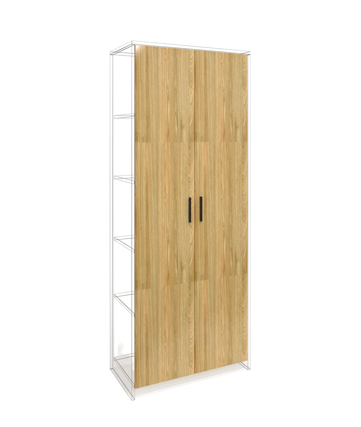 Door RFG RV1 Monaco, 380 х 18 х 1920 mm, chipboard 18 mm, set of 2, elm
