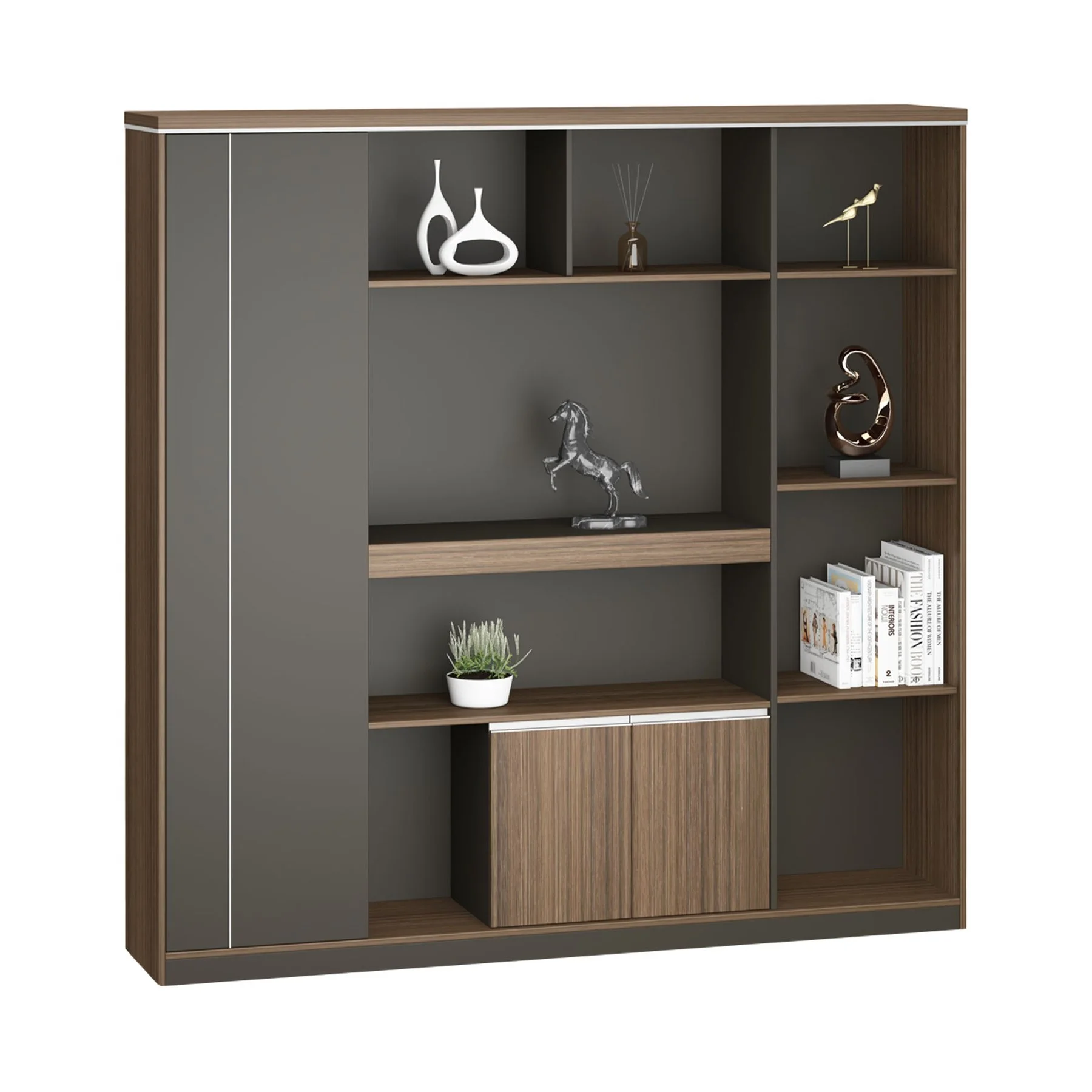 RFG Cabinet Chicago, 2000 x 400 x 2000 mm, Rain oak and dark grey