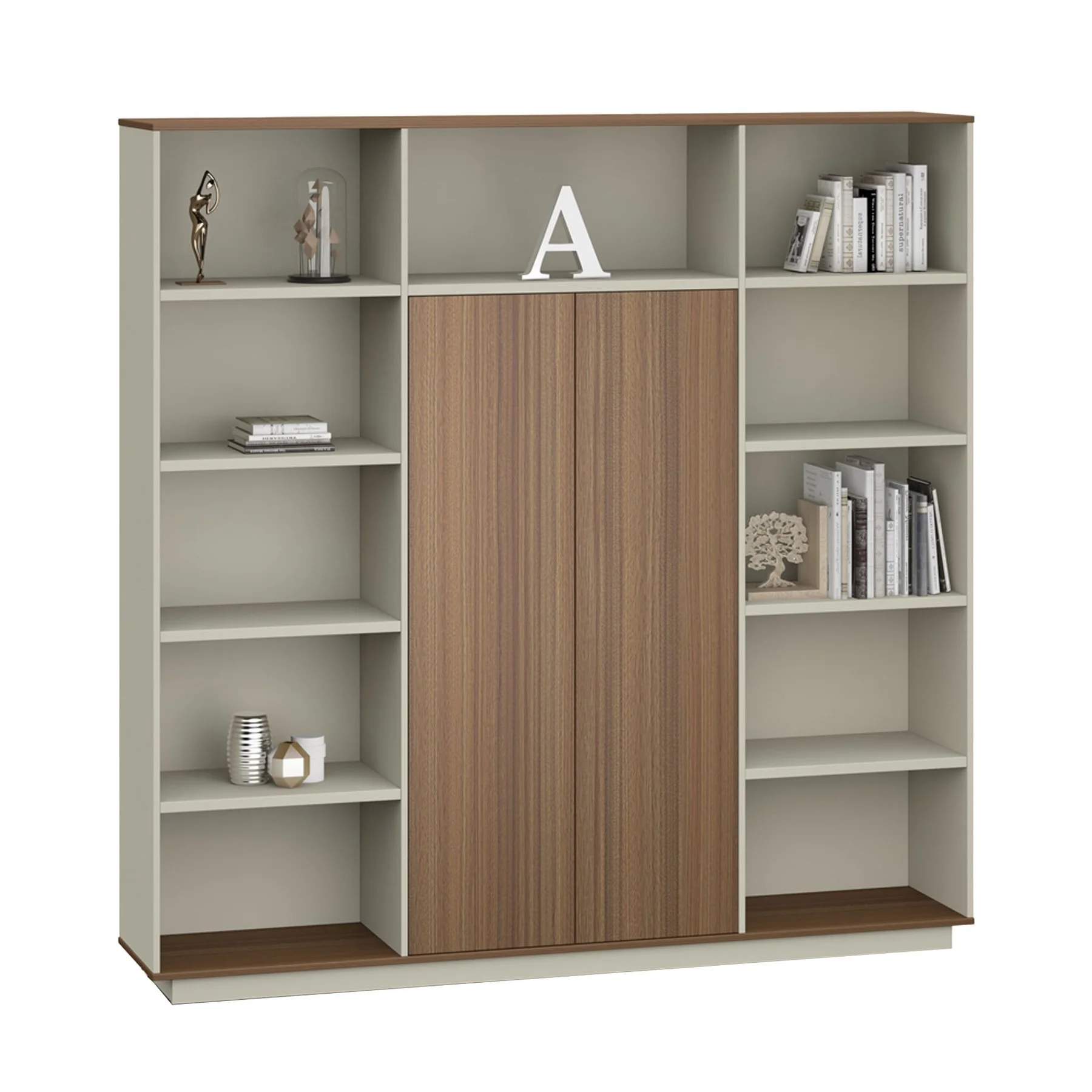 Cabinet RFG Elmaz, 2000 x 400 x 2000 mm, Australian oak and grey