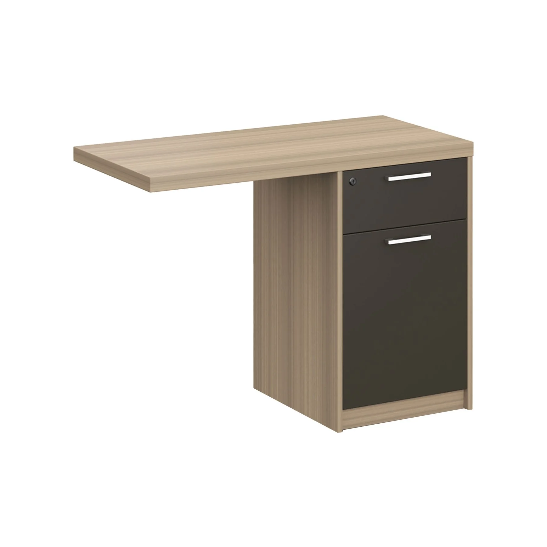RFG Side top with container Milano, 1000 x 480 x 750 mm, light oak and dark gray