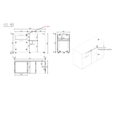 RFG Cabinet Monaco, 1000 x 400 x 630 mm, white