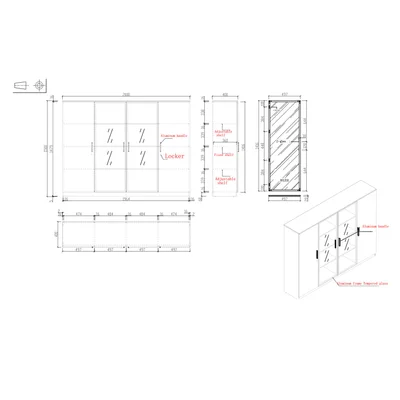 Шкаф RFG Monaco, 2000 х 400 х 1500 mm, ПДЧ, бряст и бяло
