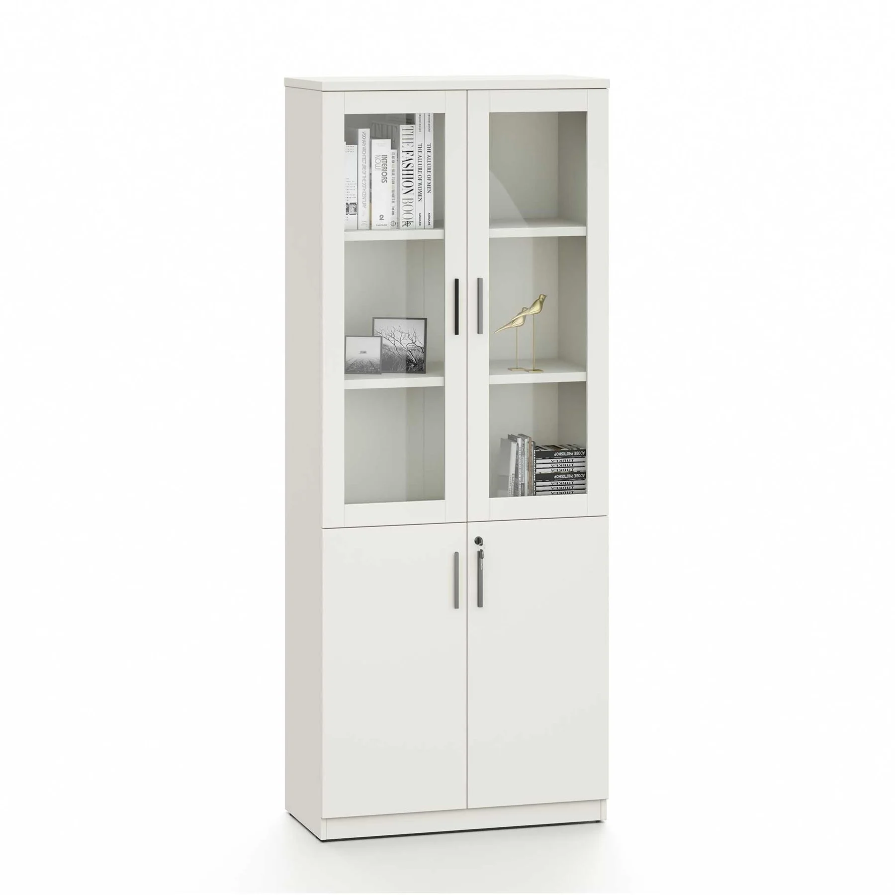RFG Cabinet Monaco, with glass doors, 800 x 400 x 2000 mm, white