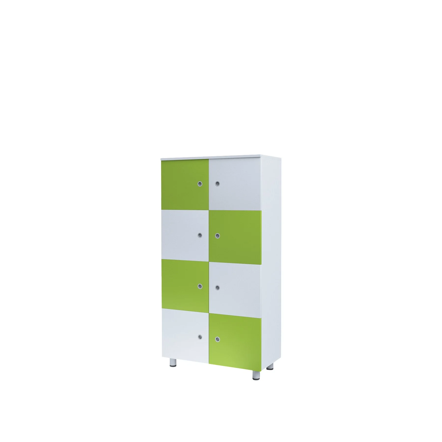 RFG Cabinet Fores, 8 compartments, 800 x 400 x 1560 mm, white and green