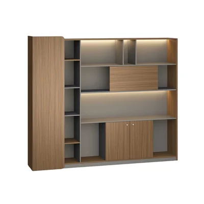 Cabinet RFG Parma, 2400 x 400 x 2000 mm, walnut and pearl graphite