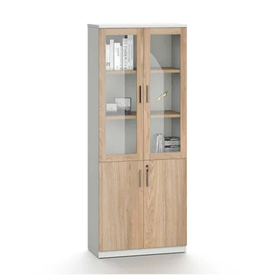 RFG Cabinet Monaco, with glass doors, 800 x 400 x 2000 mm, elm & white