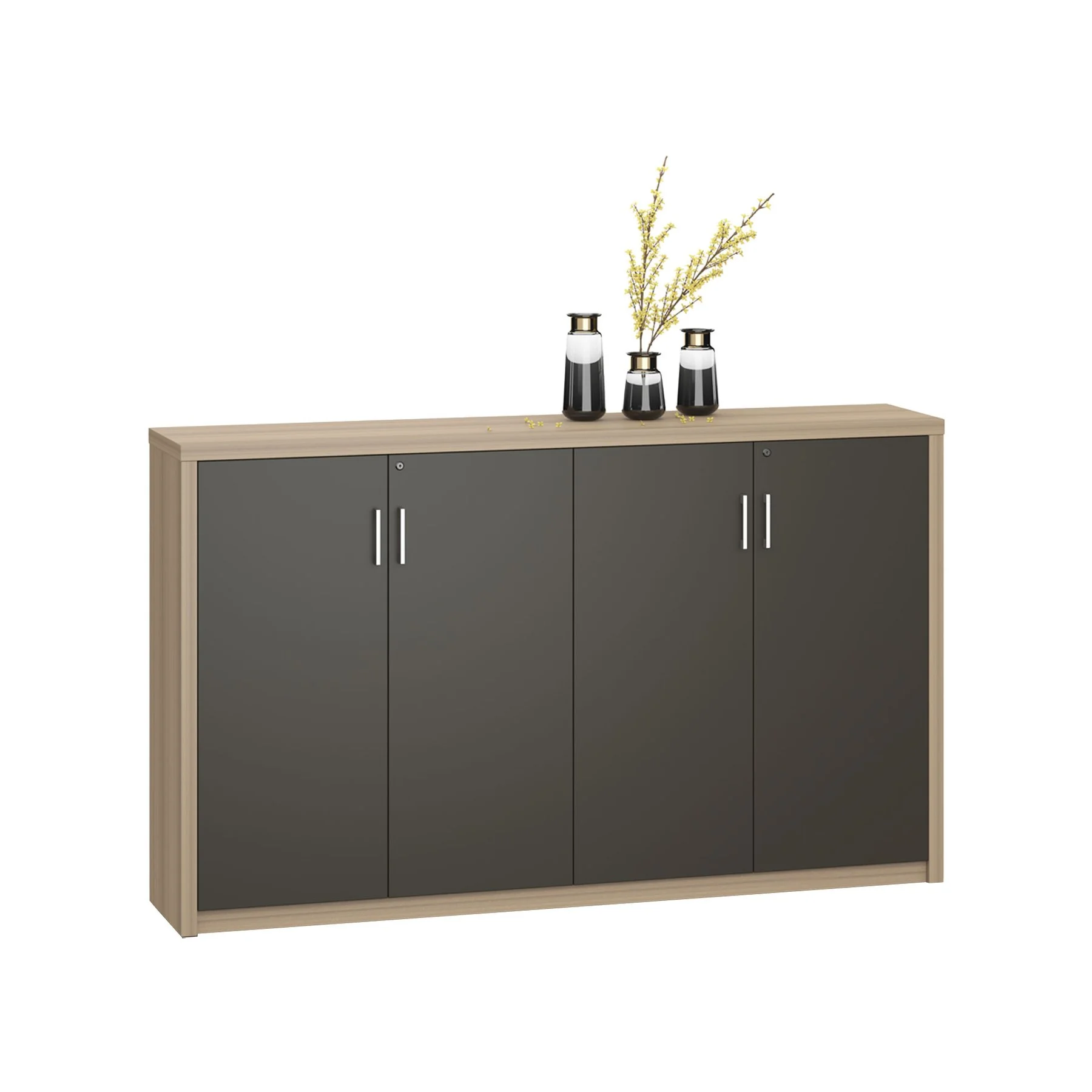 Cabinet RFG Milano, 2000 x 400 x 1200 mm, chipboard, light oak and dark grey