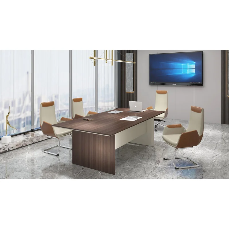 RFG Conference table Lisbon, 2400 x 1200 x 760 mm, na oak and gray