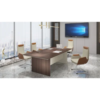 RFG Conference table Lisbon, 2400 x 1200 x 760 mm, na oak and gray