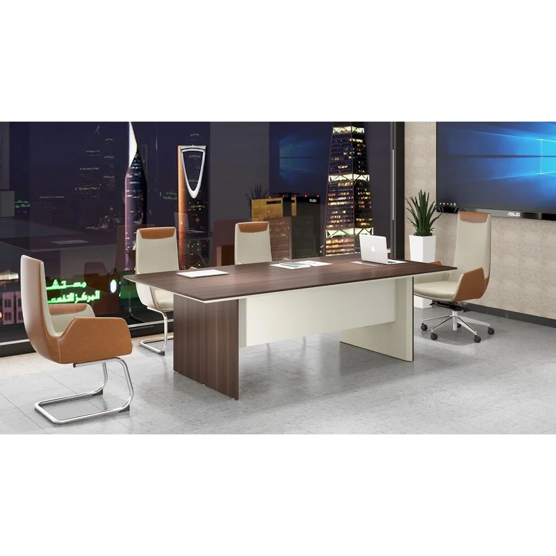 RFG Conference table Lisbon, 2400 x 1200 x 760 mm, na oak and gray