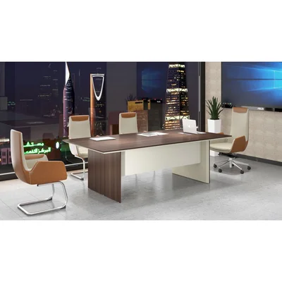 RFG Conference table Lisbon, 2400 x 1200 x 760 mm, na oak and gray